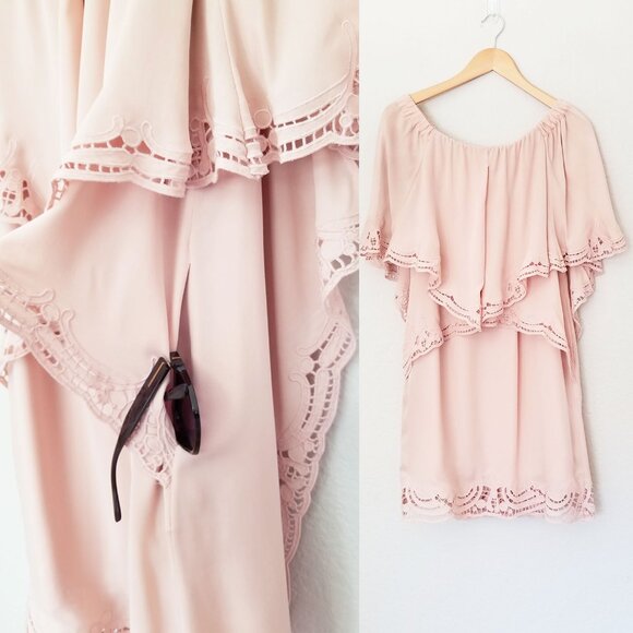 Kobi Halperin 100% Silk Veronica Off Shoulder Dress XS Pink Fairy Romantic $595 - Picture 11 of 16